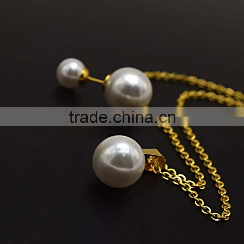 Bridal jewelry set 316l stainless steel lady pearl jewelry set