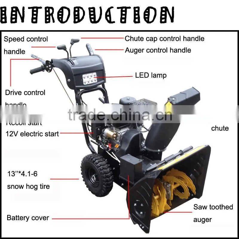 New type garden tools Loncin 6.5hp snow thrower