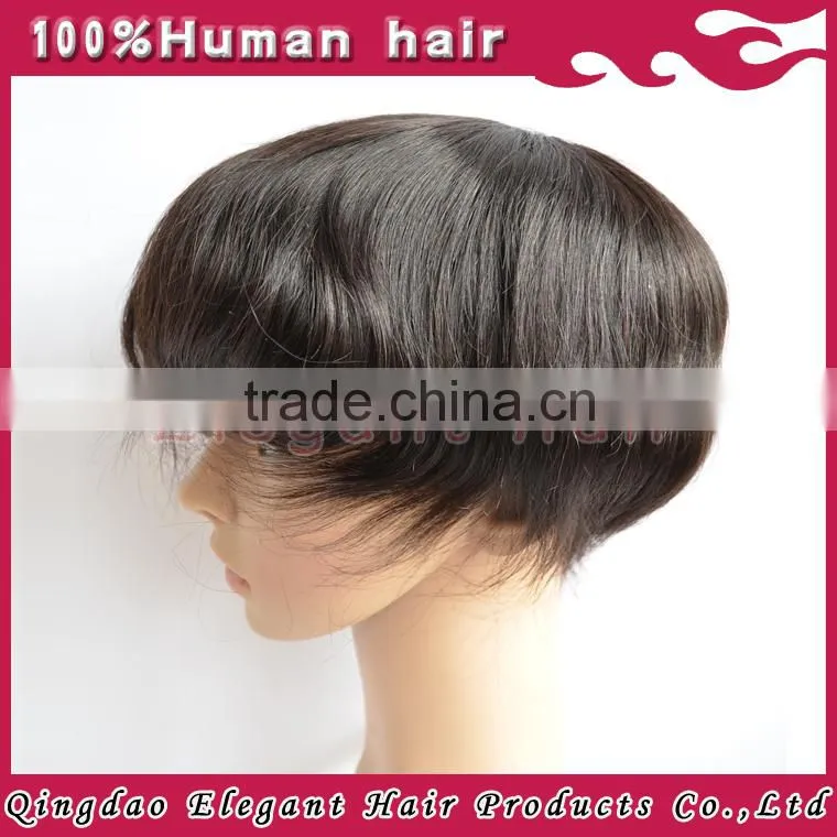 2015 Qingdao hairpiece factory unprocessed bleach knots full swiss lace india hair men toupee