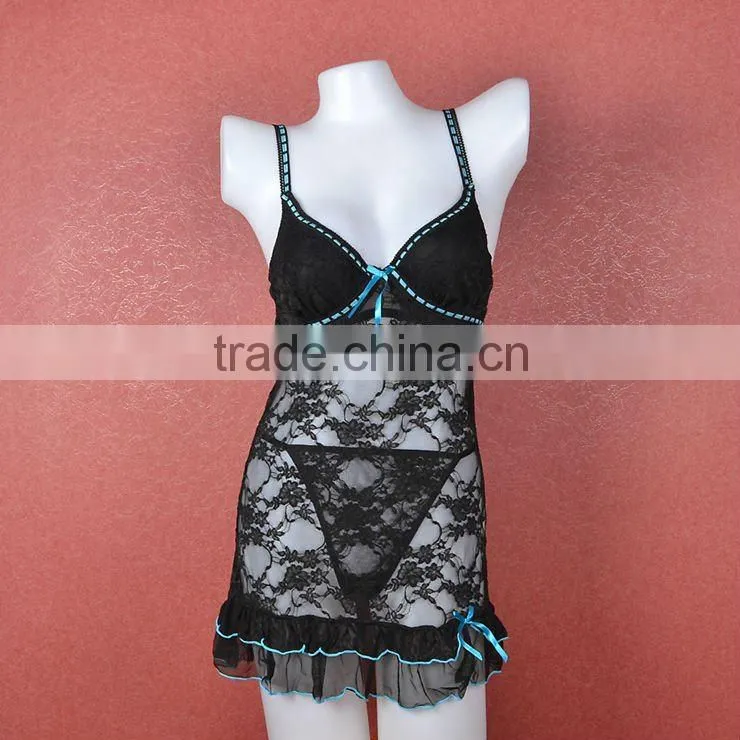 latest design sexy hot lacy short babydolls lingerie 5091