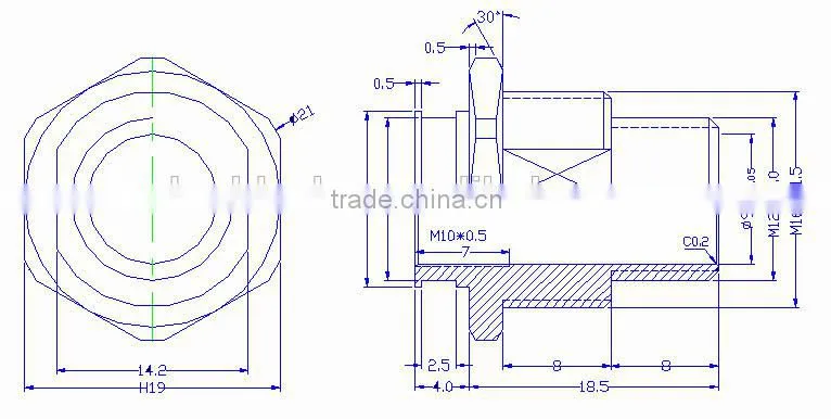 H19 Brass ni plated screw