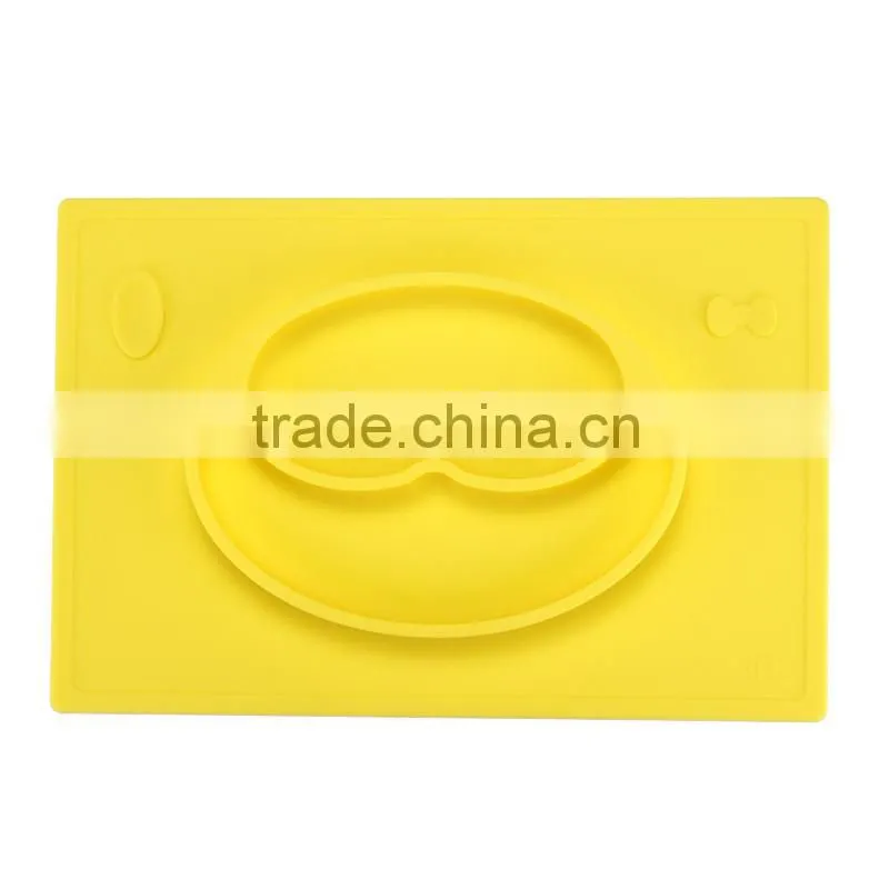 BPA free 2016 good quality one-piece silicone rubber placemat plate