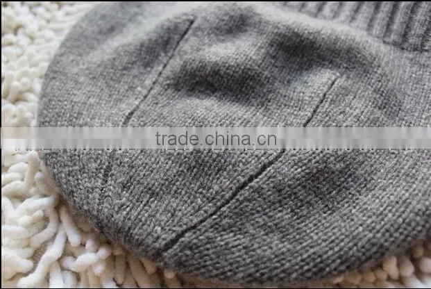Cashmere Slouchy Beanie in Dark Heather Grey