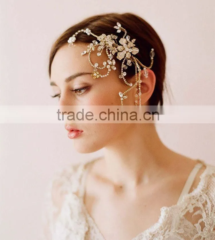 New 2015 Hair Jewelry Wedding Bridal Hair Accessories Hair Sticks Rhinestone Flower Hairpins