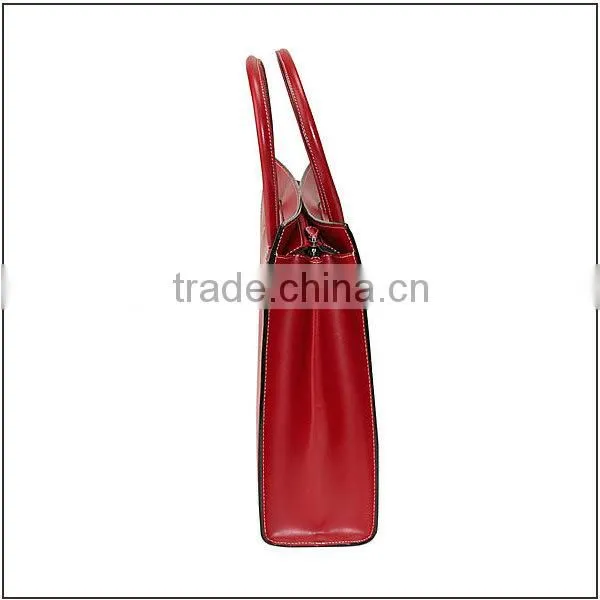 Custom fashion business laptop tote bag leather lady laptop bag
