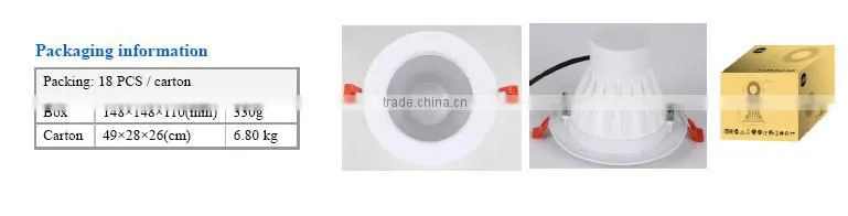 new Dimmable Anti-glare UGR<19 LED Downlights 11W 665LM Nichia LED CRI95/85