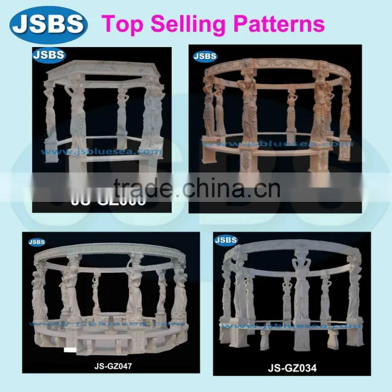 white natural stone western luxury garden gazebo
