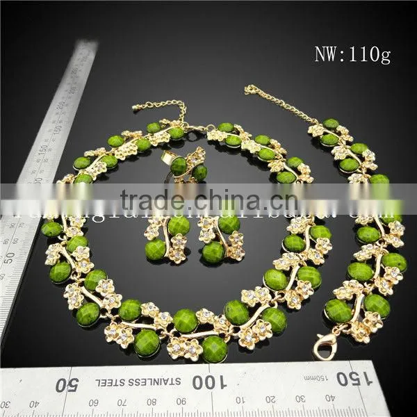 African fashion resin jewelry real flowers bridal jewelry set for wedding