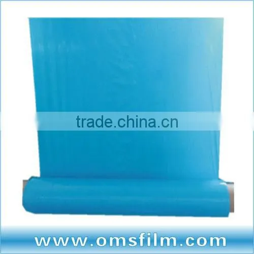 Clear blue plastic sheet rolls, blue PE film