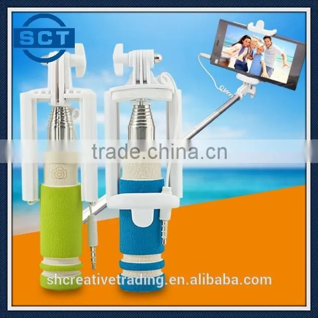 Colorful Mini Monopod Wired Handheld Selfie Stick Monopod Holder