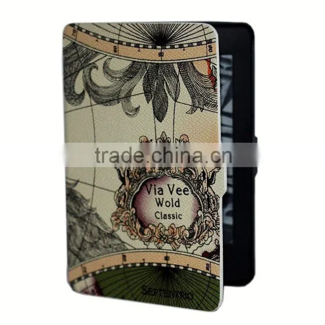 Hot sale pu leather case for Amazon paperwhite cover, For paperwhite case leather