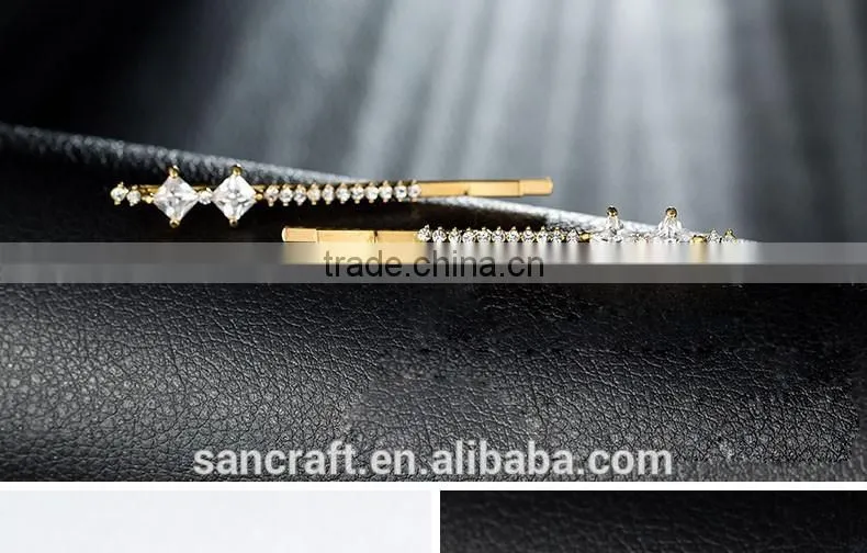 18k gold plated ladies fancy metal hair clips