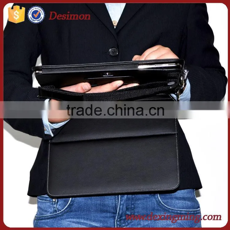2015 most popular handheld canvas tablet case for 10.1 inch with lanyard/neck strap