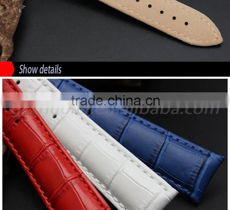 Cheap 12|14|16|18|20mm high quality cowhide leather Watch strap wholesale 3PCS