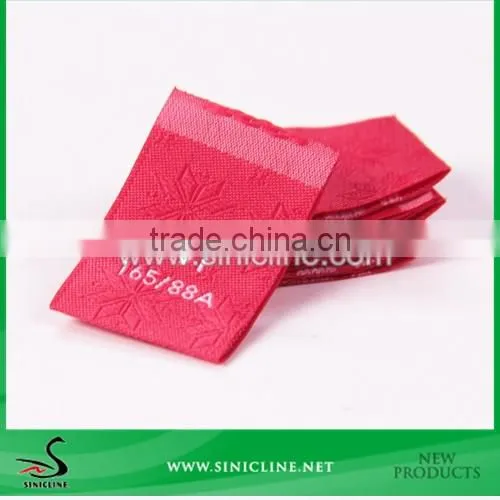 Sinicline weaving technics damask red size label for garment