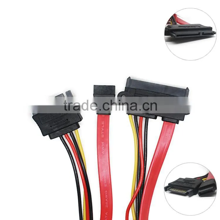 7+15 pin female sata cable to 15 pin male sata power cable with 7 pin female serial ATA cable