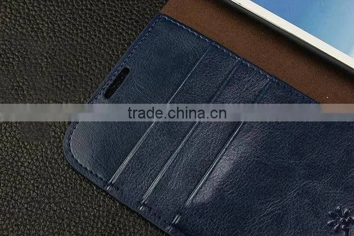 Slim origina leather card slot case wallet case cover for iphone samsung s6 core