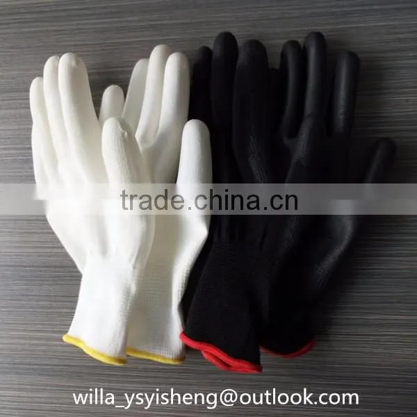 Wholesale gray pu coated nylon work glove from Linyi factory