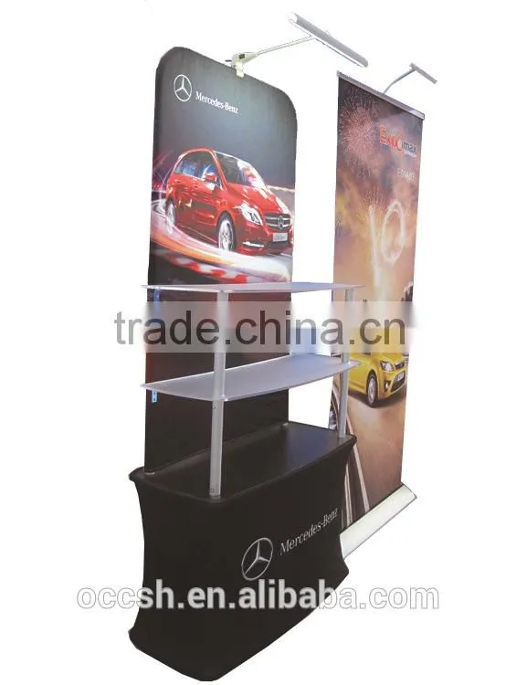 Tension Fabric Counter Promotion Table Supermarket Trade Show Promotion Desk