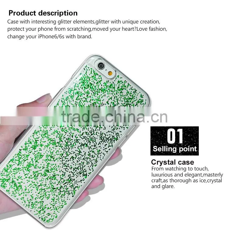 Aikusu 2015 hot selling crystal glitter gel case suitable for Iphone 6/6S