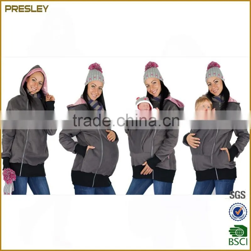 Customized Baby Laoding Fleece Hoodie Baby Carrier Fleece Hoodie Cover Baby wearing hoody, 3 in 1 function hoodie jacket