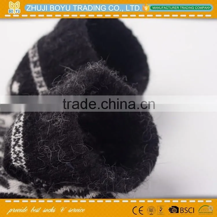 BY-161203 Hot OEM lady handmade high quality angora wool thick socks