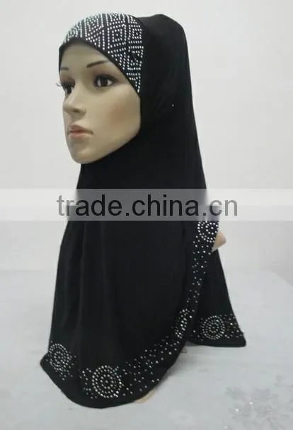 H192 latest muslim hijab with rhinestones