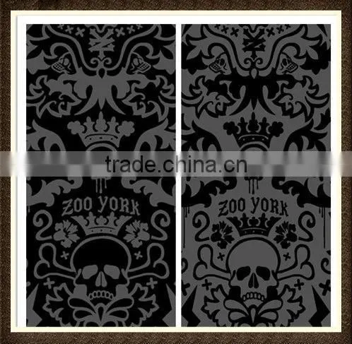 fashion design skull print taffeta fabric for scarves