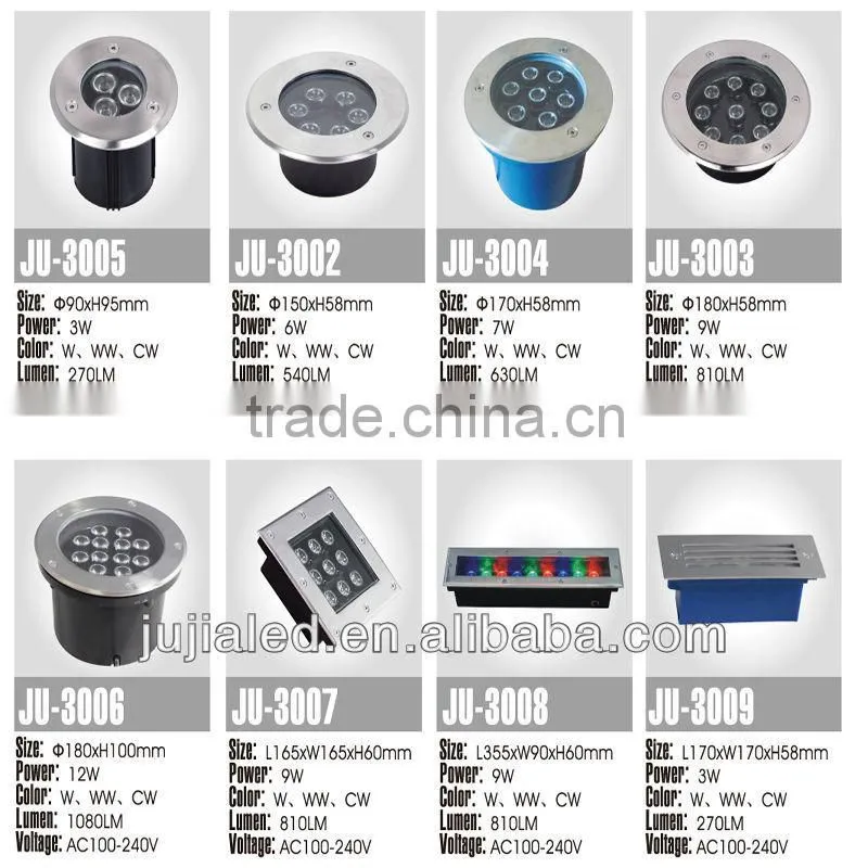 Pure aluminum waterproof IP67 LED Underground Light with 12 volt led light