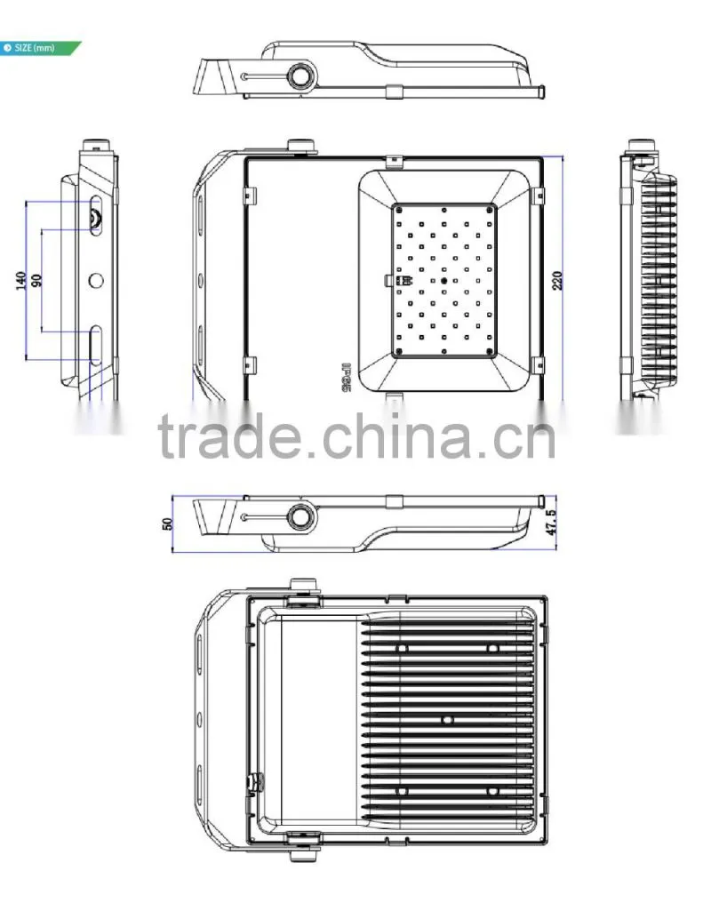Promotional Price Meanwell Driver Free Lighting Design 2016 CE Rohs Approved Shenzhen Factory 50W Watt LED Flood Light
