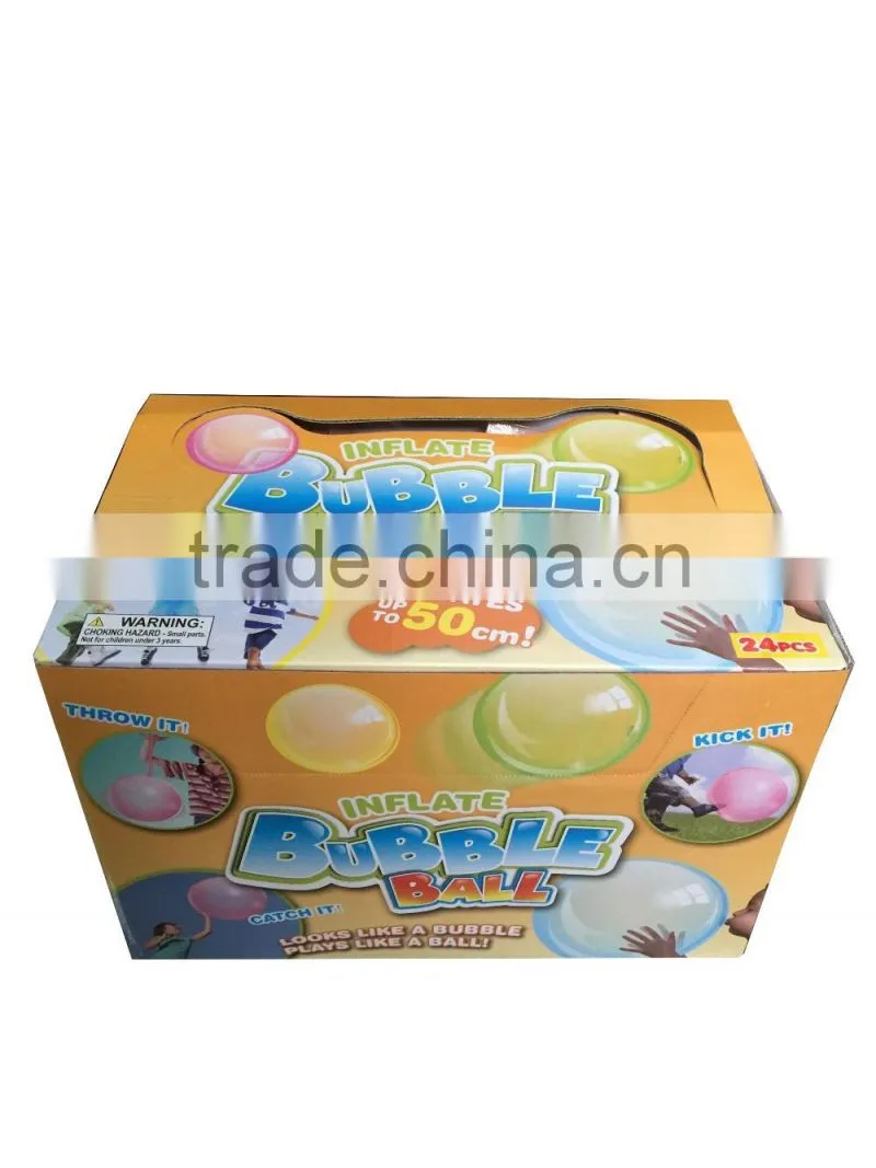 2016 Newest inflate bubble toy ball for kids mgaic ball toy crazy ball toy inflates up to 50cm