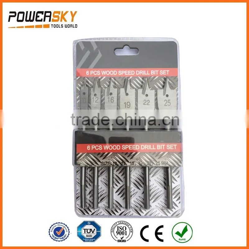 POWERSKY High Carbon Steel Wood Auger Bit Wood Flat Bits Wood Drill Bit