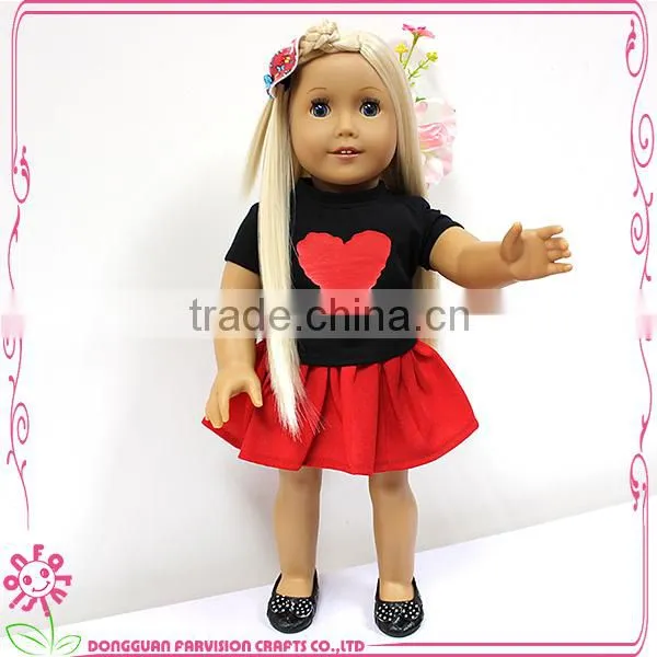 Animal Print Doll Clothes heart tee and doll tutu skirt for 18" dolls