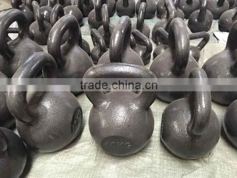 Cast iron Black painted kettlebell set supplier