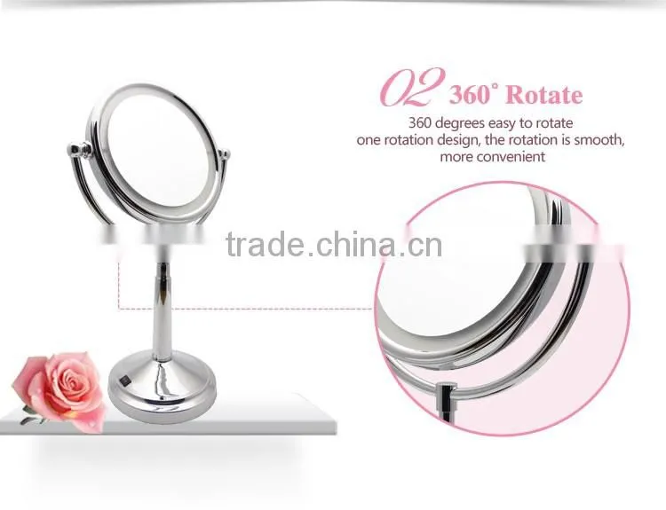5X magnifying bathroom shaving mirror with LED light