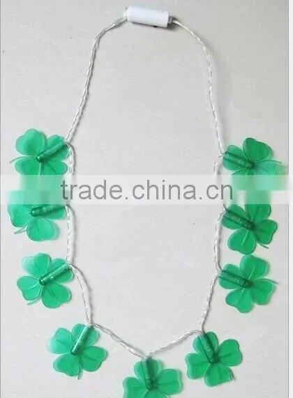 LED light up SHAMROCK necklace for st patrick's day