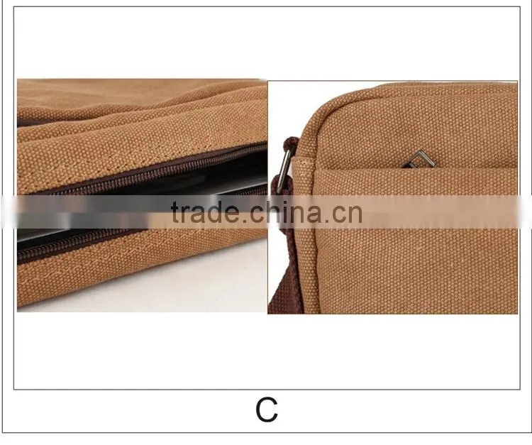 canvas casual messenger bags for teens,messenger bag with Genuine leather trim