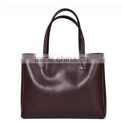 Newest Design Simple and Elegant Genuine Leather Handbag