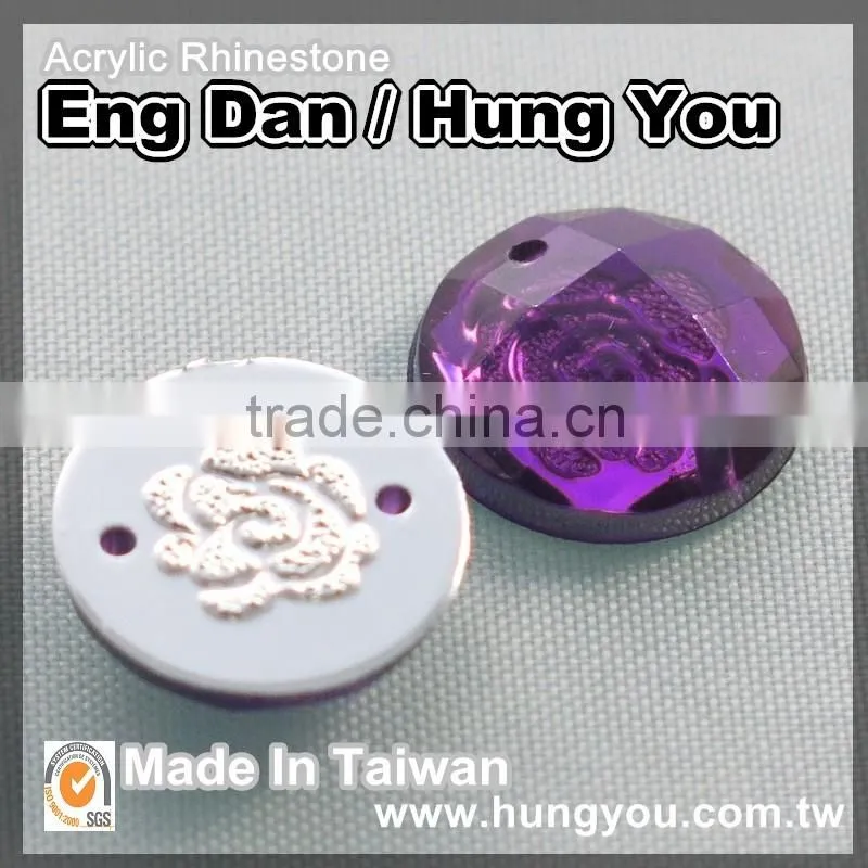 2 holes Round Shape Rhinestones for clothes