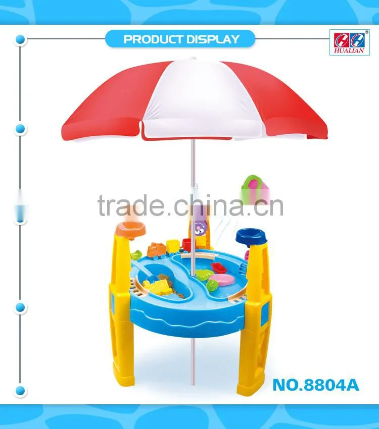 Plastic Muti-functional outdoor table with umbrella