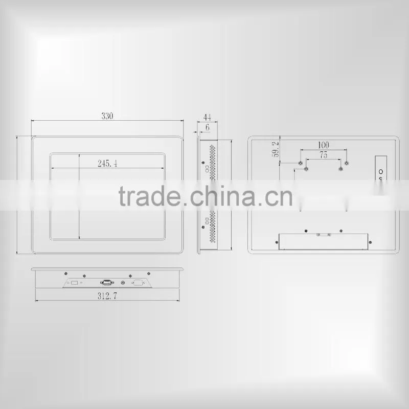 12.1 inch low price lcd touch screen/monitors/planel wholesale with aluminum alloy panel, brightness and contrast can be adjust