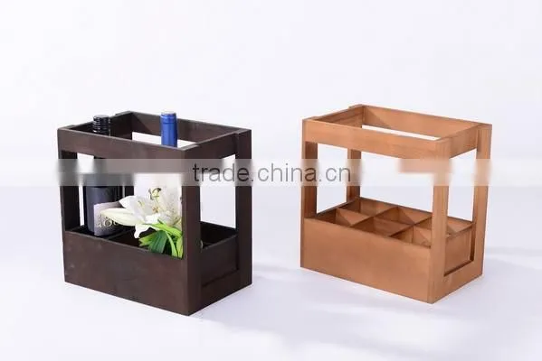 Wholesale 6 Bottles Wooden Box Wine Holder