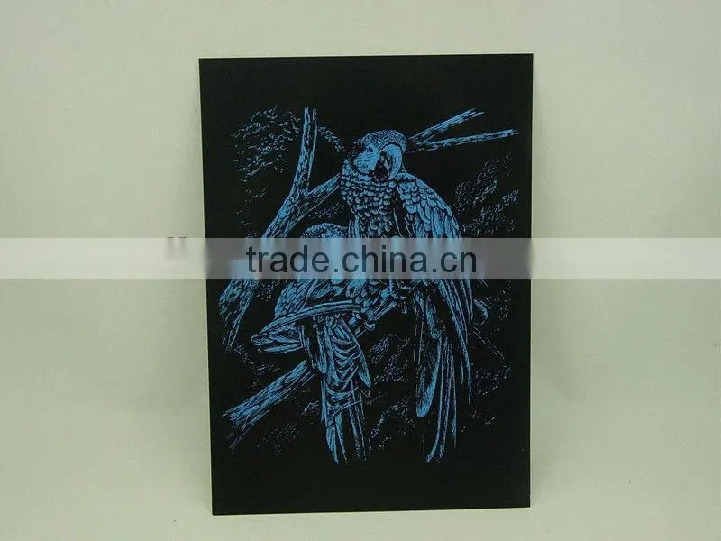 Engraving card/Scrap art foil/foil card/Parrot designed foil paper engraving art