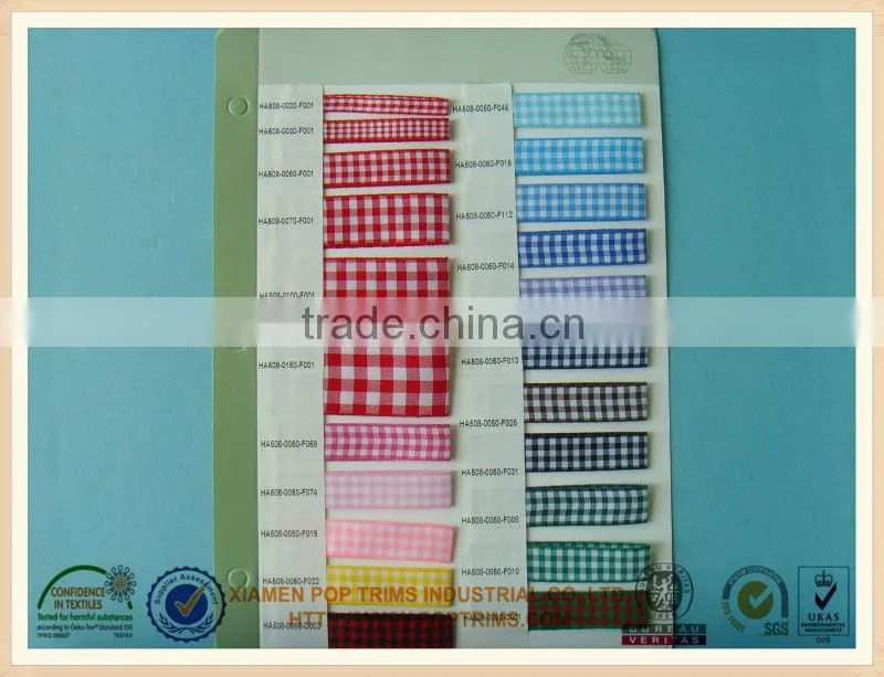 2015 Hot sale Plaid Ribbon for decoration