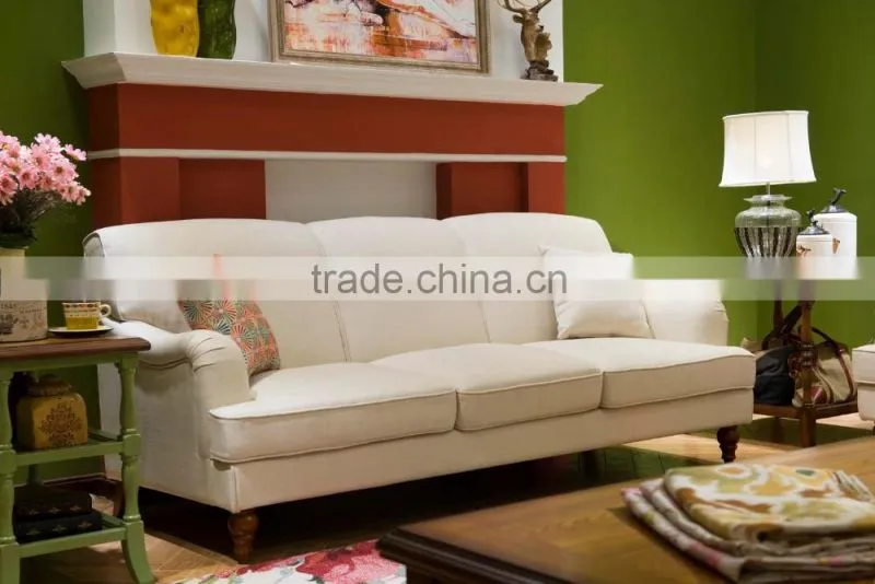 fabric sofa with wood arm/ wood arm fabric sofa