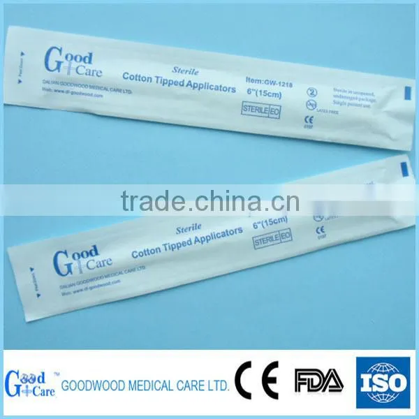 rayon head wooden stick swab/ buds for medical use