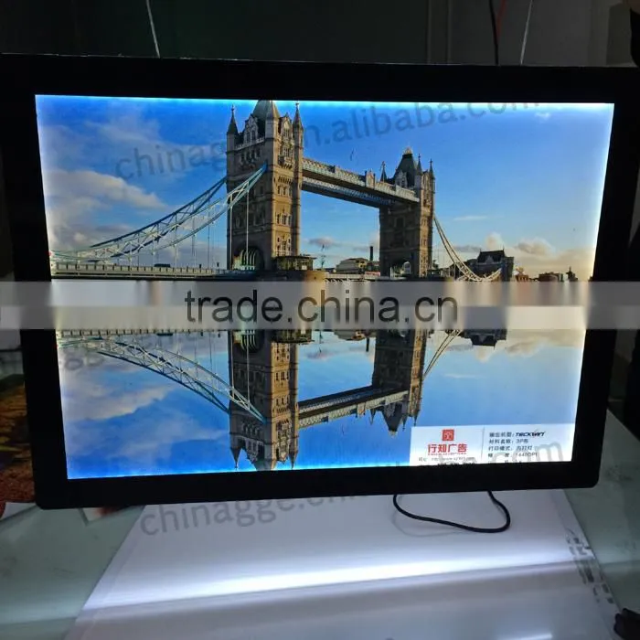Super Slim Acrylic Real Estate Agents Display LED Window Light Pockets
