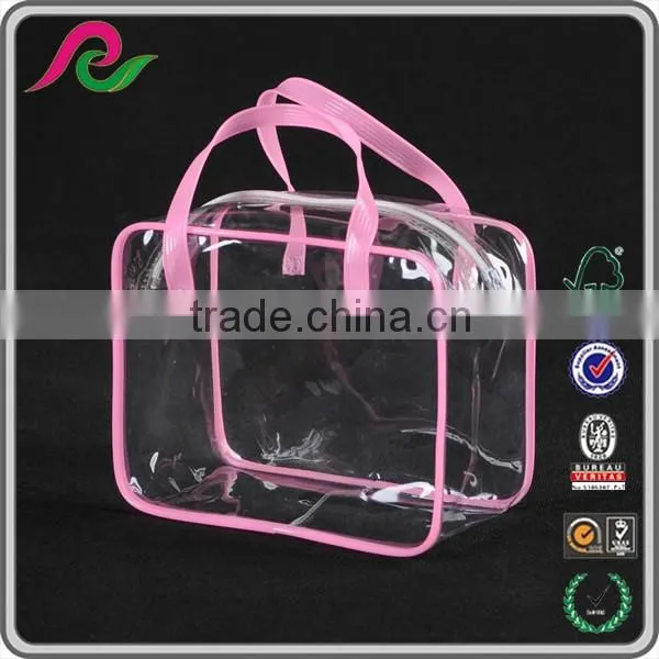 2016 popular stand up transparent pvc waterproof bag
