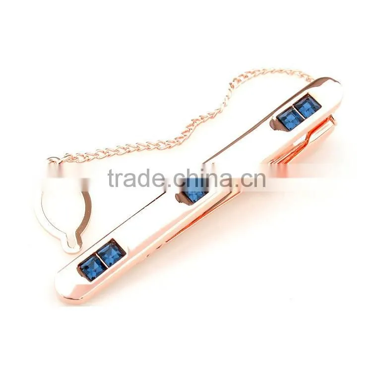 simple rhinestone metal mens tie set aceessories
