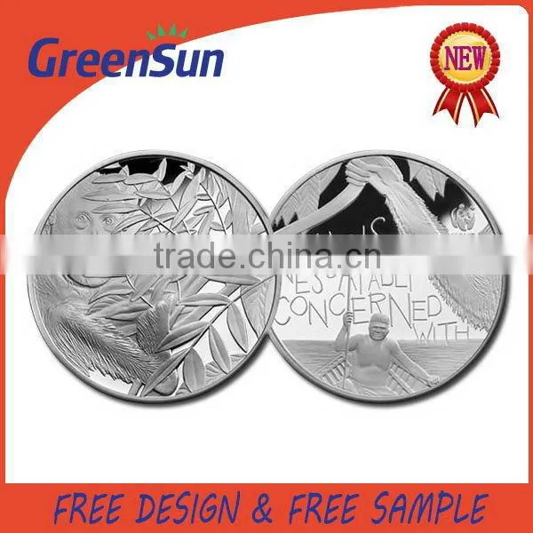 Lasest design contemporary custom 999 silver souvenir coin